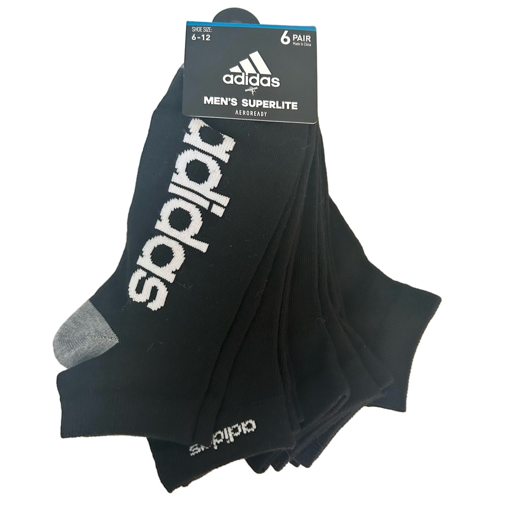 Adidas Men’s 3 Pairs Of Ankle Socks Shoe Size 6 - 12 NWT
